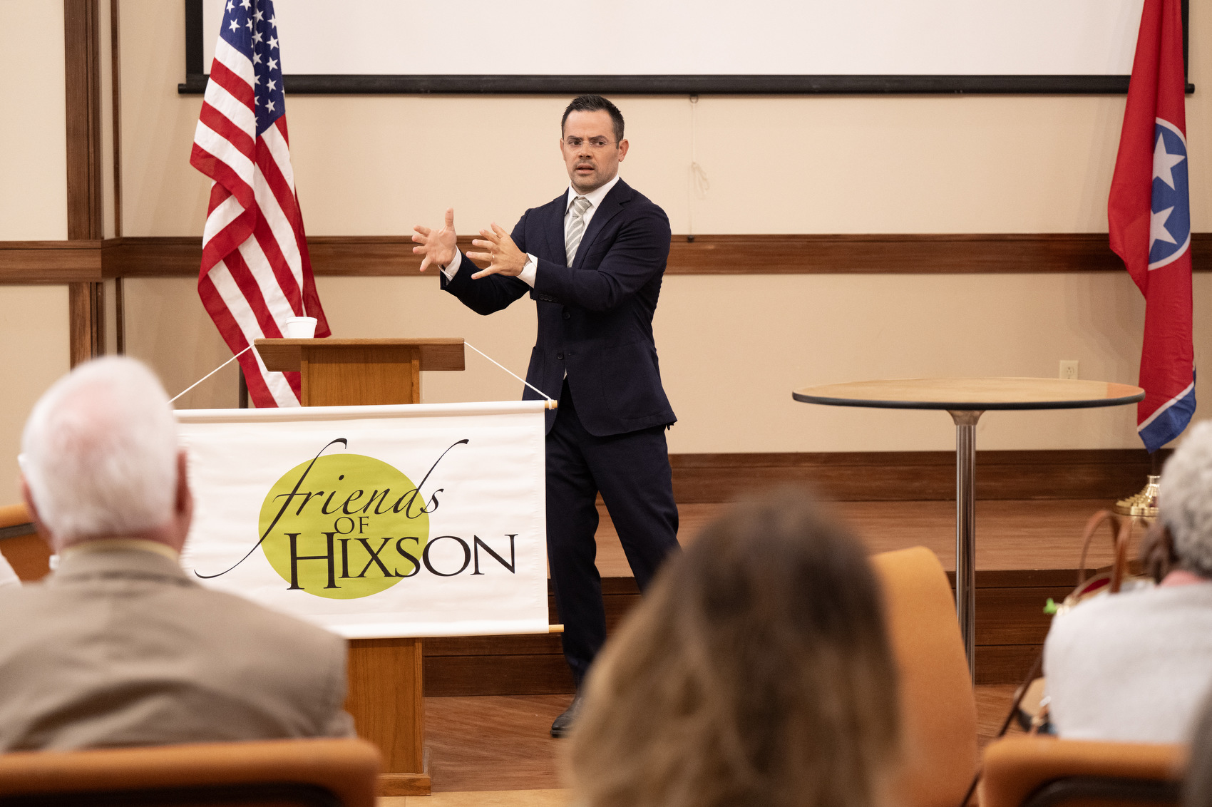 Staff Photo by Seth Carpenter / Hamilton County Mayor Weston Wamp speaks to the Friends of Hixson.