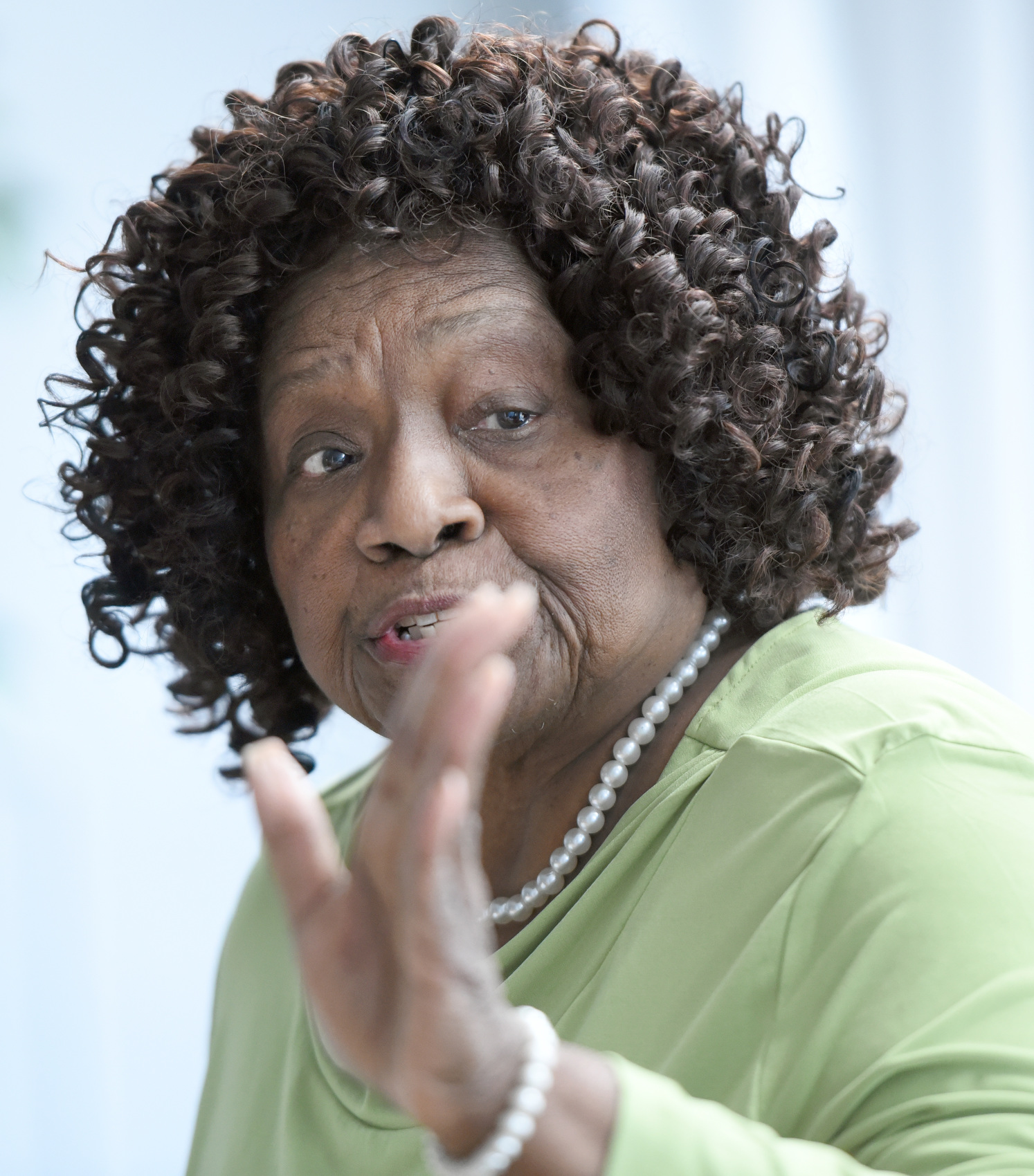 Staff photo by Matt Hamilton/ The Rev. Ann J. Pierre, president of the Chattanooga-Hamilton County NAACP Branch, speaks during a press conference at the Chattanooga-Hamilton County NAACP Branch on Wednesday, May 6, 2026.