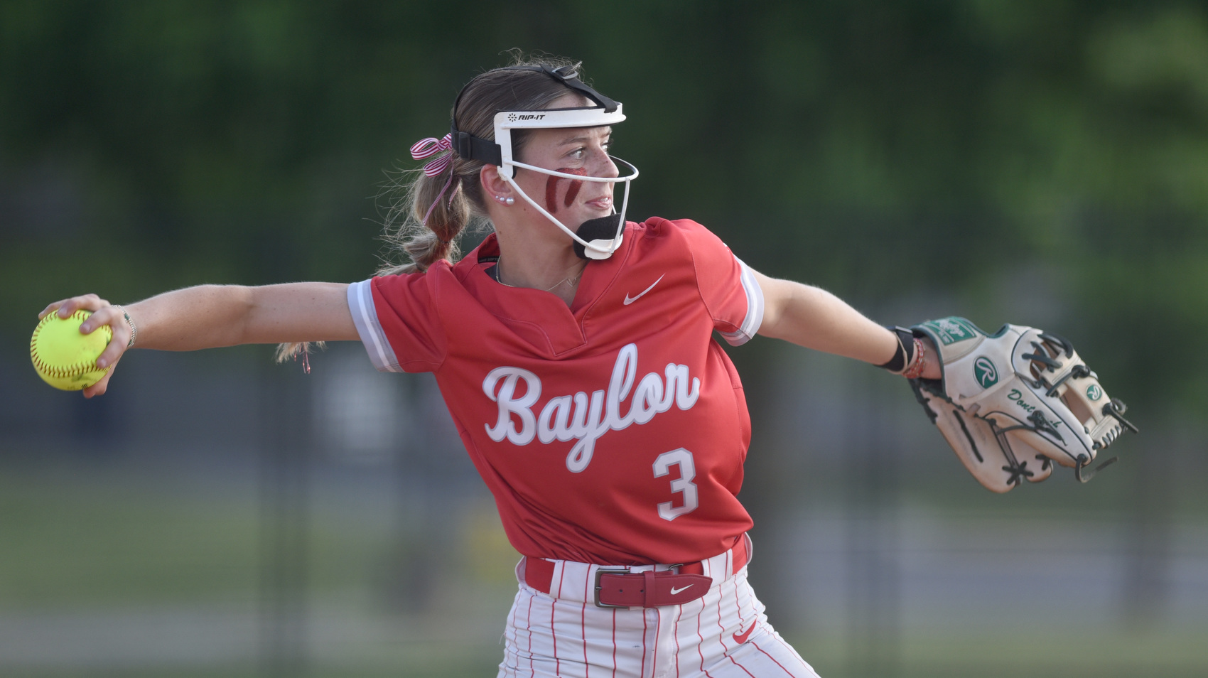 Staff photo by Matt Hamilton/ Baylor (3) Rylee Jasper fires a ball along the third baseline and throws to first during their softball match against CCS on the first day of the Spring Fling in Murfreesboro on Tuesday, May 19, 2026.