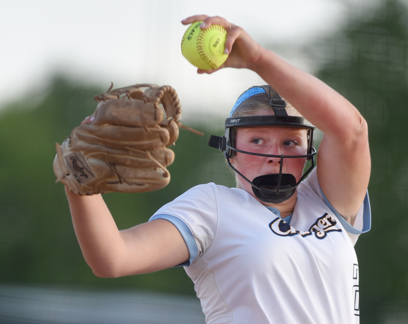 Staff photo by Matt Hamilton/ Chattanooga Christian pitcher Kylie Black fires a pitch during Tuesday's Spring Fling opening-round win over Baylor in Murfreesboro. The Lady Chargers are trying to repeat as state champions.