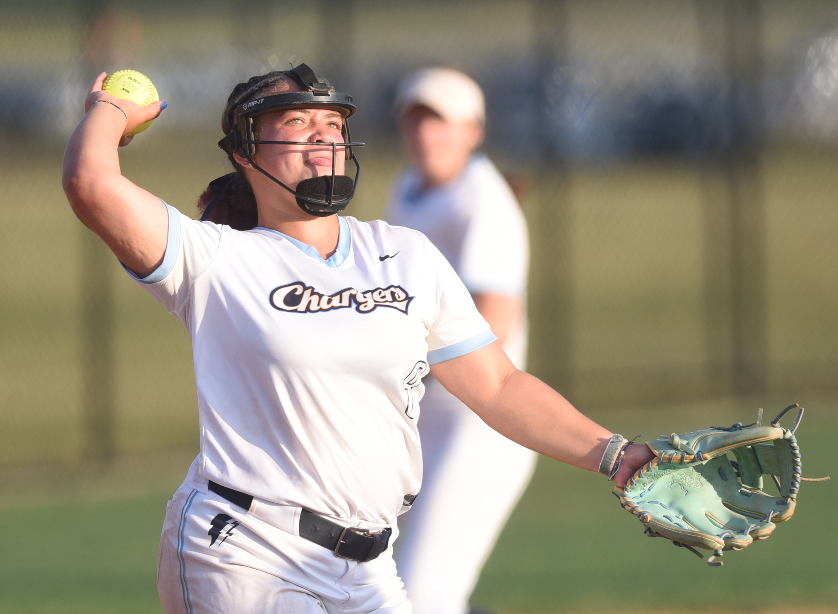 Staff photo by Matt Hamilton/ CCS (8) Nyla Halfacre fields the ball and makes the throw to first during their softball match against Baylor on the first day of the Spring Fling in Murfreesboro on Tuesday, May 19, 2026.