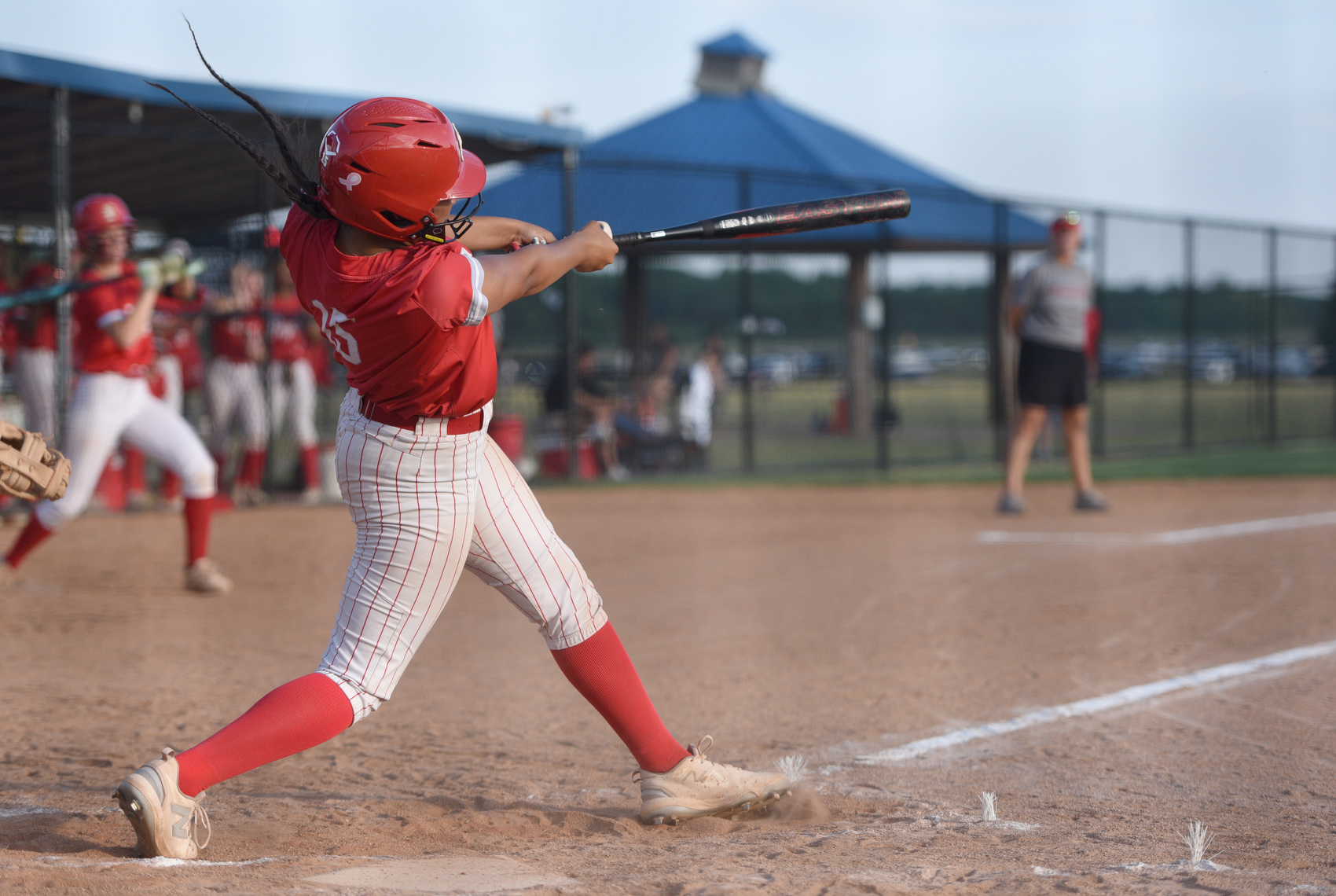 Staff photo by Matt Hamilton/ Baylor (15) Amiya Leach connects with a CCS pitch for a two-run homer during their softball match on the first day of the Spring Fling in Murfreesboro on Tuesday, May 19, 2026.