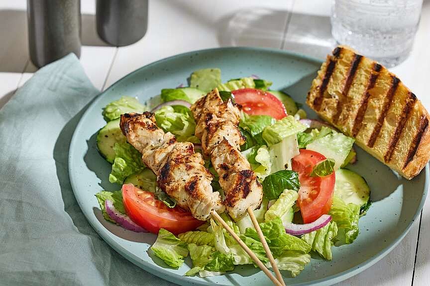 Turn New York state’s famous chicken spiedie sandwich into a summer salad