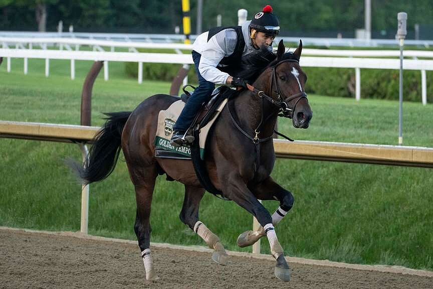 Kentucky Derby winner Golden Tempo faces a pace challenge in the Belmont Stakes