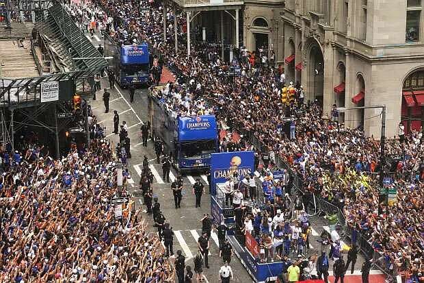New York fans fill streets for Knicks’ parade