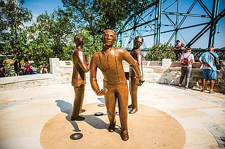 Contributed photo / The Ed Johnson Memorial by Jerome B. Meadows is located in Walnut Plaza at the southern end of the Walnut Street Bridge.