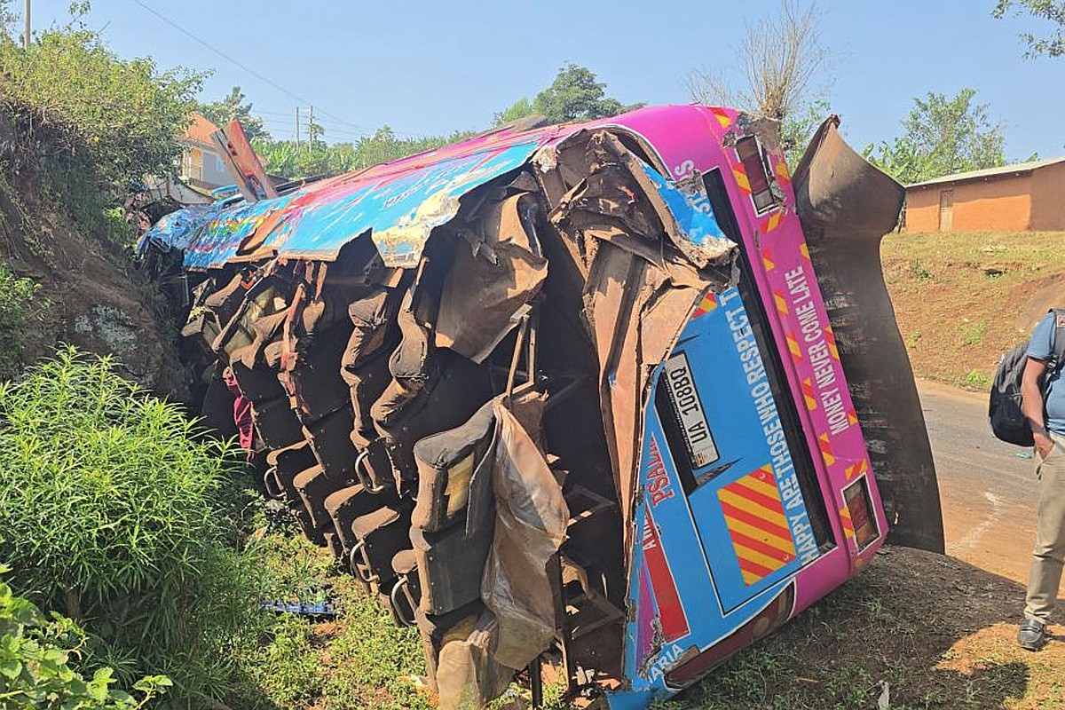 A school bus crash in Uganda kills at least 20 children and an adult