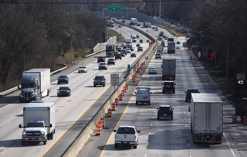 Staff file photo by Matt Hamilton / Traffic moves steadily along Interstate 24. Diesel prices have jumped amid ongoing conflicts involving Russia and Ukraine, and Iran and the United States