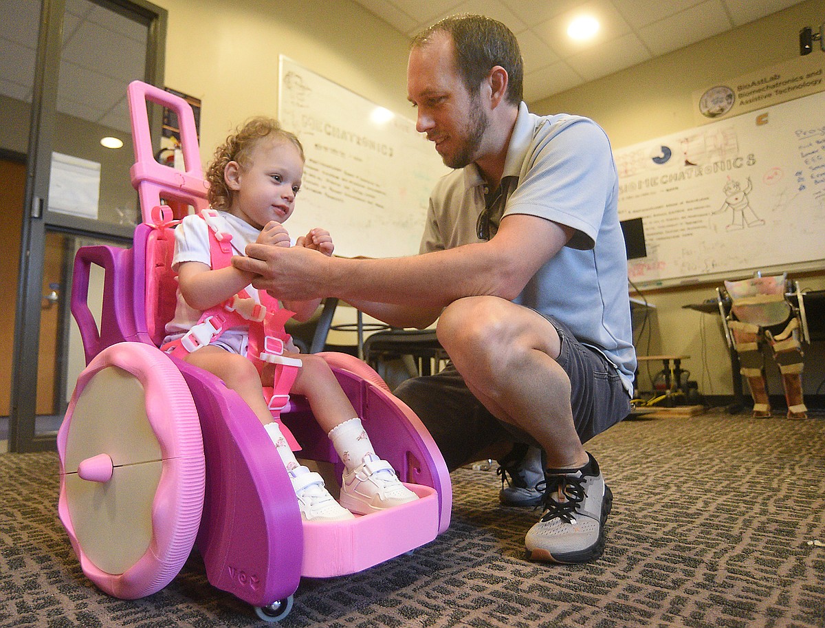 UTC mechatronics student 3-D prints mobility chair for toddler with cerebral palsy