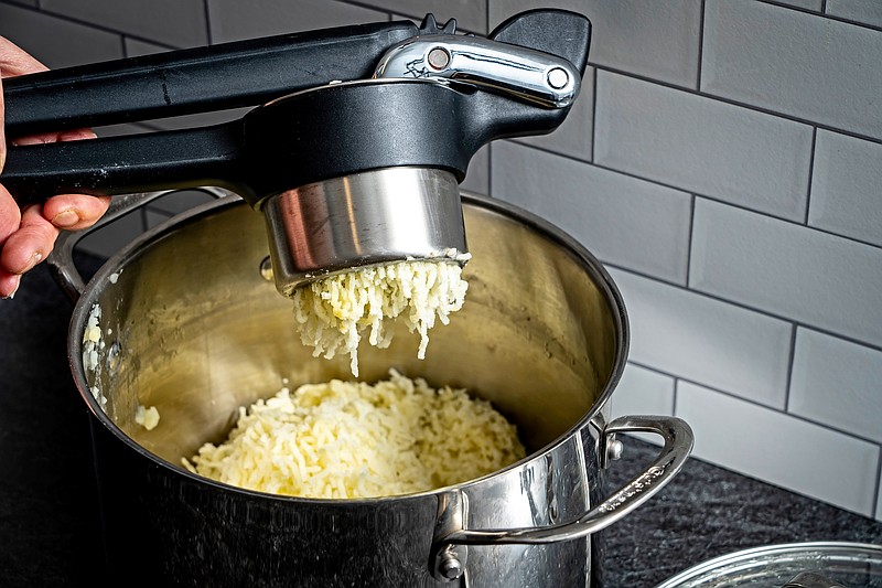 Potato ricer. (Scott Suchman/For The Washington Post; food styling by Lisa Cherkasky)