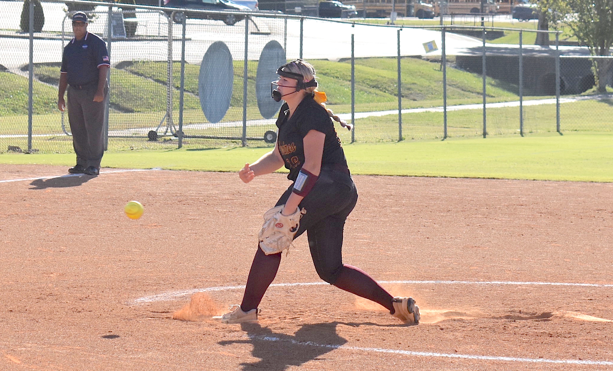 Staff photo by Patrick MacCoon / Dade County junior Kaleighly West delivers a pitch during Tuesday's home game against Metter in the second round of the GHSA Class AA state playoffs.