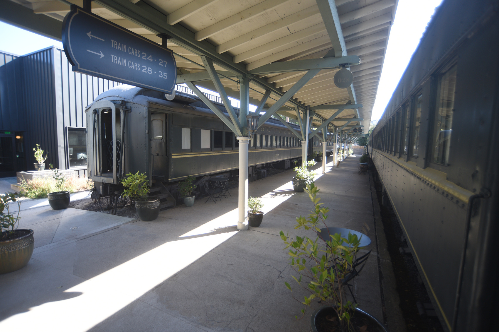 Staff photo by Matt Hamilton / Train cars serve as hotel rooms at Hotel Chalet on Friday, Oct. 23, 2026.