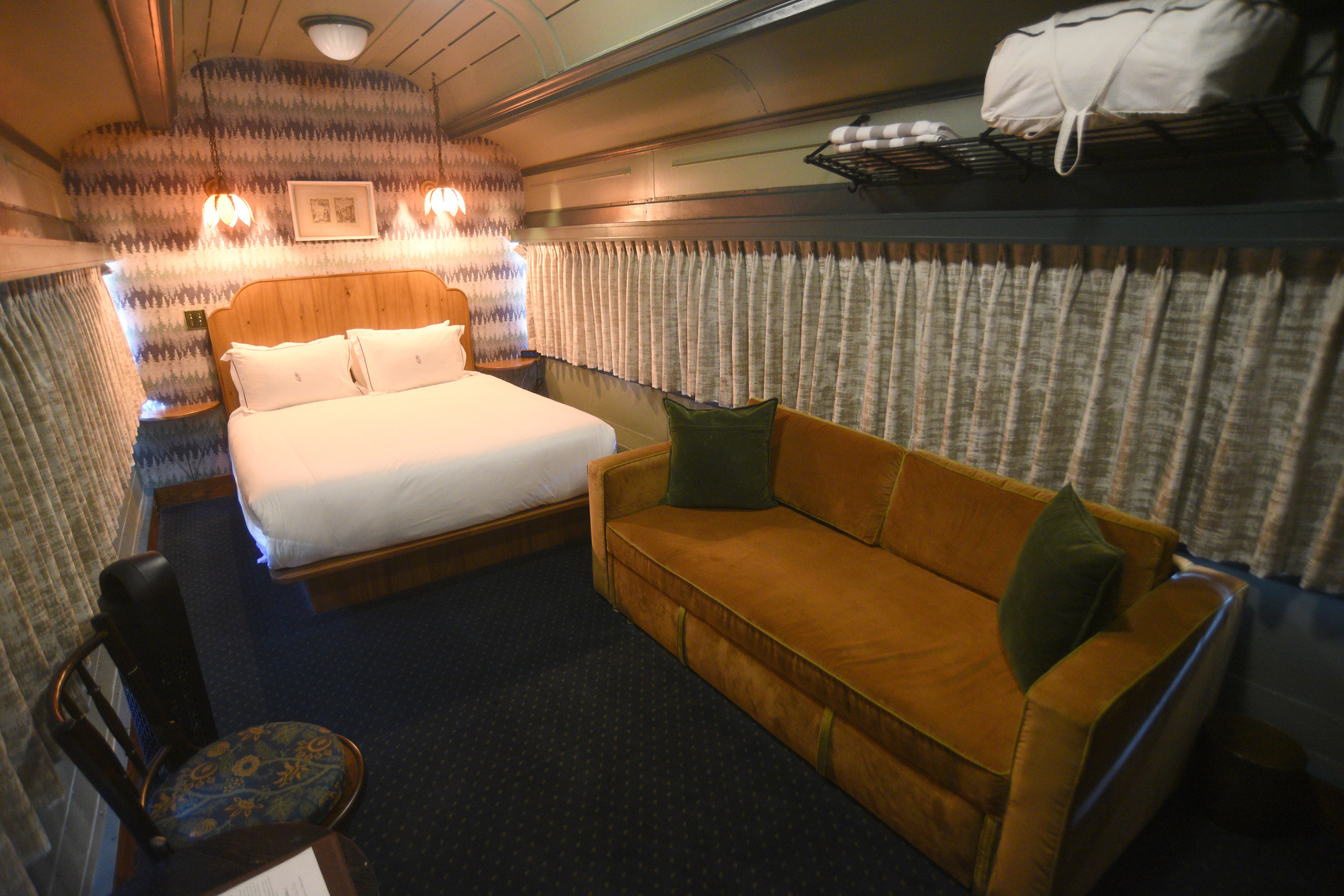 Staff photo by Matt Hamilton / A train car serves as a hotel room at Hotel Chalet on Friday, Oct. 23, 2026.