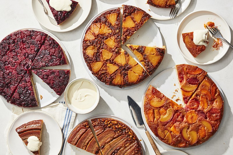 You can’t beat a classic pineapple upside-down cake, but juicy peaches, plums, berries and even bananas are just waiting to step in. / Christopher Testani/The New York Times