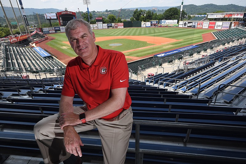 Staff file photo / John J. Woods, shown in this 2018 photo, was a minority owner of the Chattanooga Lookouts minor league baseball team.