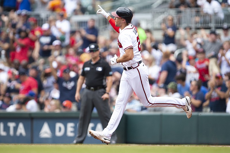 Brian Jordan of the Atlanta Braves during a game against the Los