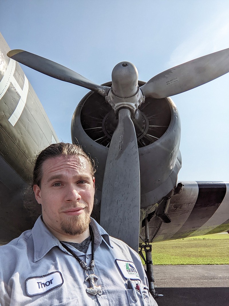 Contributed photo / GNTC Aviation Maintenance student Jonathan Clegg received a $3,000 Work Ethic Scholarship from the mikeroweWORKS Foundation. Clegg is also known to his friends as “Thor.”