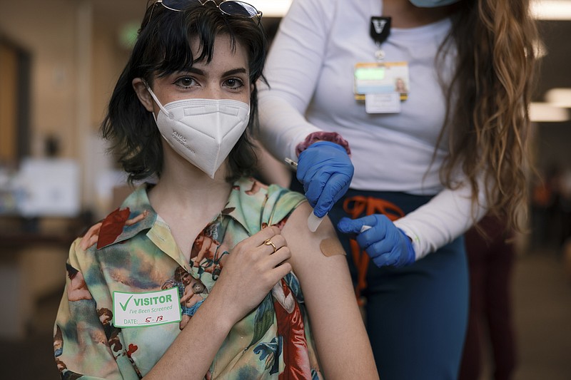 New York Times file photo / Calysta Magne-Gordon, 13, of Nashville, is shown after receiving a first dose of the Pfizer-BioNTech COVID-19 vaccine at Vanderbilt Health in Nashville on May 13, 2021.