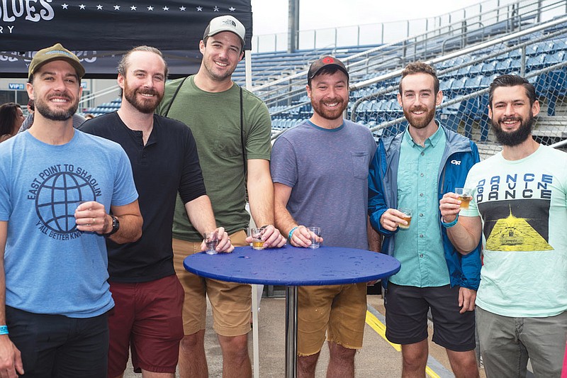 Photography by Michael Hampton / Mike Morgan, Nathan Roche, David Rappoport, Jeffrey Grabe, Aaron Smith and Max Moody attend the Brew Skies Beer and Wine Festival.