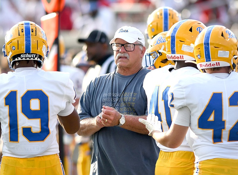 Staff file photo by Robin Rudd / In his first year at Boyd Buchanan, Tennessee prep football coaching legend Gary Rankin has the Buccaneers off to a 4-0 start while emphasizing the importance of team over individual.