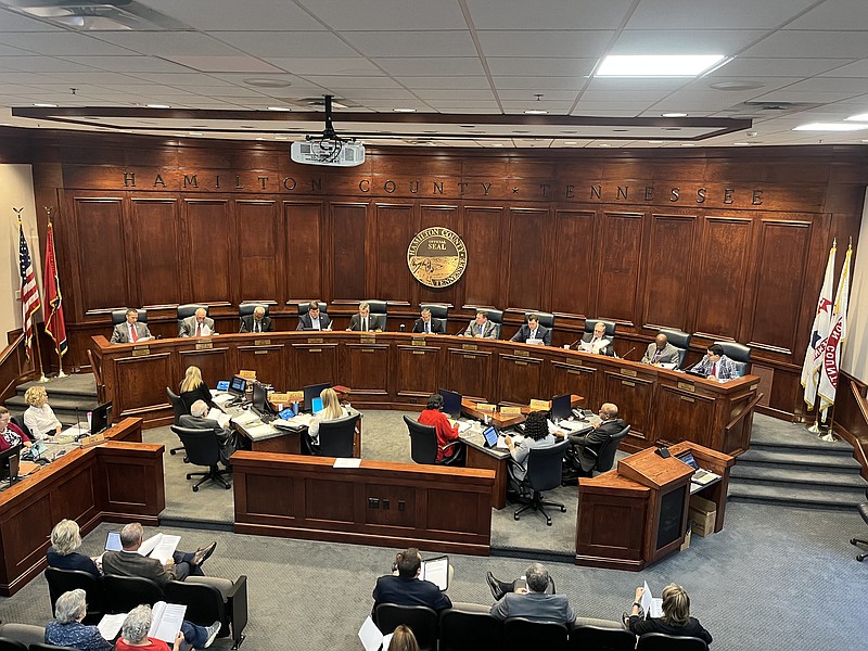 Staff Photo by David Floyd / Hamilton County commissioners convened Wednesday, Sept. 14 at the Hamilton County Courthouse. Commissioner Gene-o Shipley suggested that the panel consider a resolution strengthening rules for short-term vacation rentals.