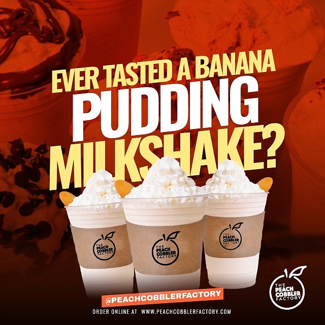 Contributed Photo by Peach Cobbler Factory / The Dalton Peach Cobbler Factory began testing Pudd-N-Shakes based on the 12 banana pudding varieties the franchise offers. It is one of eight locations testing the new product.