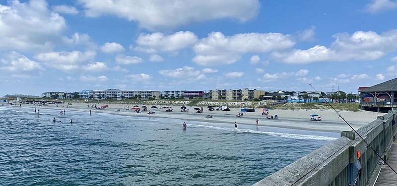 Georgia Public Broadcasting / Coastal development stands along the Tybee Island beachfront in Chatham County, Georgia. Such development could be threatened by sea level rise by mid-century.