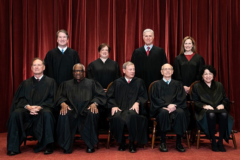 New York Times file photo / Justices of the Supreme Court in Washington, April 23, 2021. Seated from left: Associate Justice Samuel Alito, Associate Justice Clarence Thomas, Chief Justice John Roberts, Associate Justice Stephen Breyer and Associate Justice Sonia Sotomayor, Standing from left: Associate Justice Brett Kavanaugh, Associate Justice Elena Kagan, Associate Justice Neil Gorsuch and Associate Justice Amy Coney Barrett. The Supreme Court’s decision to overturn Roe v. Wade shifted the abortion fight to state legislatures, where gerrymandering has given Republicans an advantage.