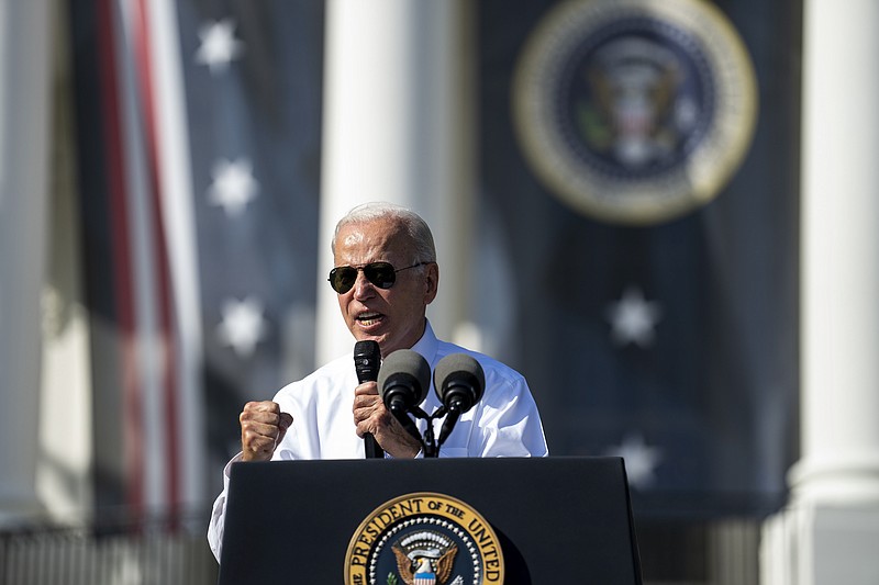 New York Times photo by Doug Mills / The New York Times)President Joe Biden delivers remarks at an event on the South Lawn of the White House in Washington on Sept. 13, 2022. "Unity Joe had to give way to Combat Joe almost from the beginning," writes New York Times columnist Charles M. Blow.