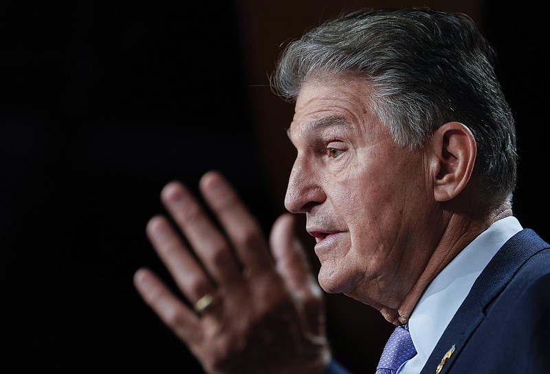 Sen. Joe Manchin, D-W.Va., speaks during a news conference Tuesday, Sept. 20, 2022, at the Capitol in Washington. (AP Photo/Mariam Zuhaib)