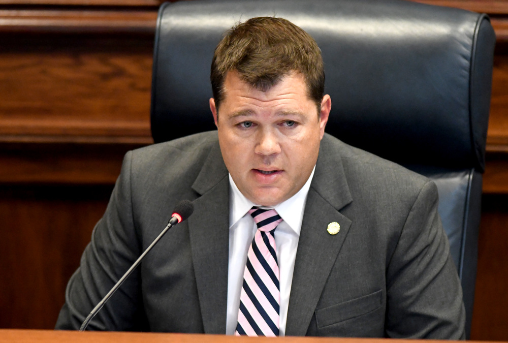 Staff Photo by Robin Rudd / Mike Chanucey, of District 8, speaks at the regular meeting of the Hamilton County Commission on September 21, 2022.