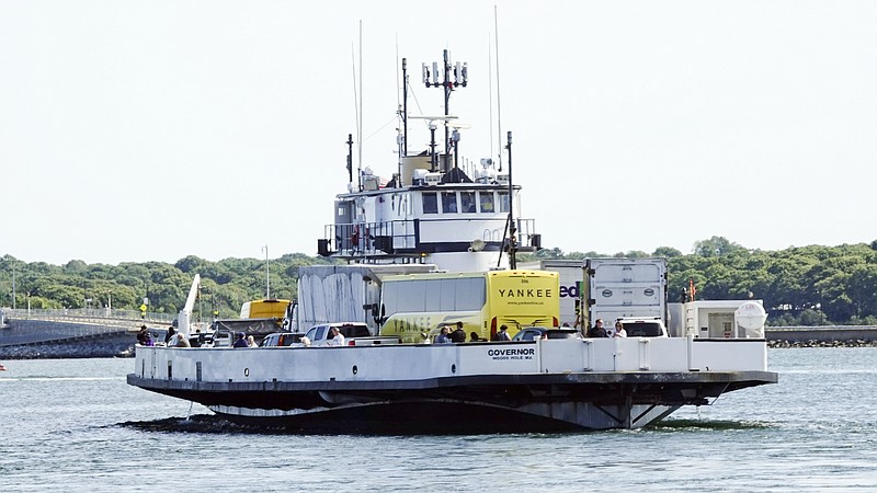 AP file photo / Immigrants aboard the Governor head out of Vineyard Haven, Mass., for Woods Hole, Mass., Friday, Sept. 16, 2022.