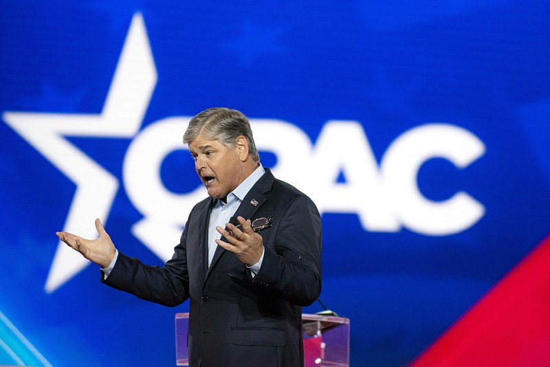 New York Times file photo / Sean Hannity speaks at the Conservative Political Action Conference (CPAC) in Dallas last month. Donald Trump's interview with Hannity last week can't help Republicans.