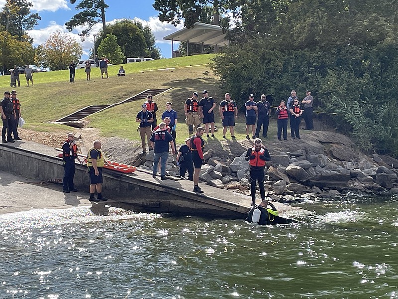 Tennessee Wildlife Resources Agency / Authorities respond to a missing person call at Erwin Marina on Chickamauga Lake on Saturday, Oct. 1, 2022.