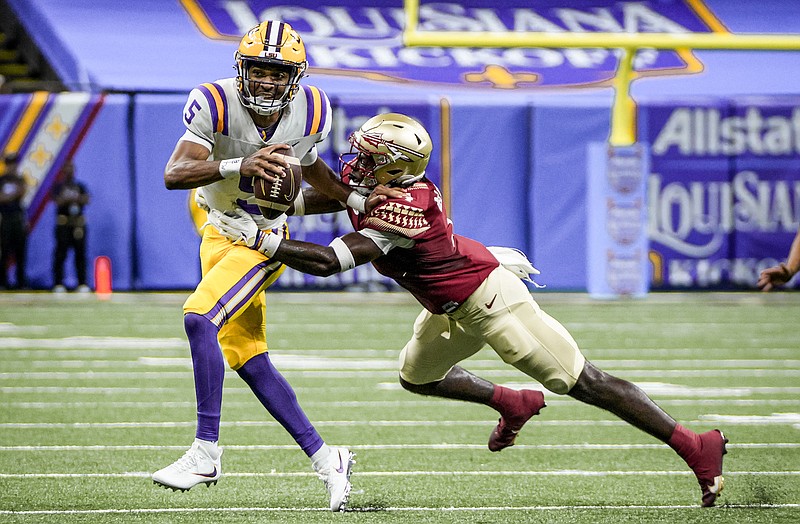 Florida State Athletics photo / LSU quarterback Jayden Daniels leads the Tigers in rushing and has yet to throw an interception this season.