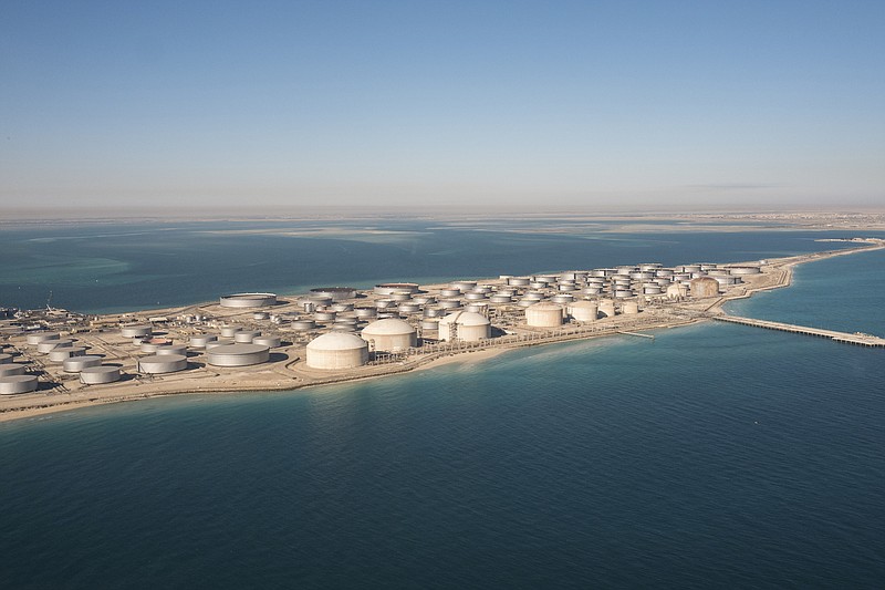 File photo by Christophe Viseux/The New York Times / A Saudi Aramco tank farm for crude oil and refined products is located near the Persian Gulf port of Ras Tanura in Dharhan, Saudi Arabia, on Jan. 11, 2018.