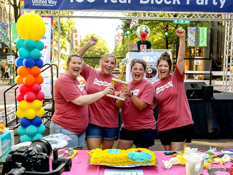 Photo by Mark Gilliland /  Michelle White, Jennifer Beagle, Rachel Crabtree and Virginia Mercer, winners of the cake decorating contest