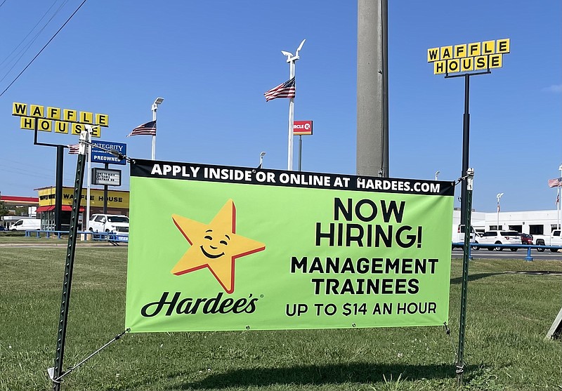 Photo by Dave Flessner / Despite growing concerns of a looming recession, many employers are still hiring workers, including Hardee's restaurants in the Chattanooga area.