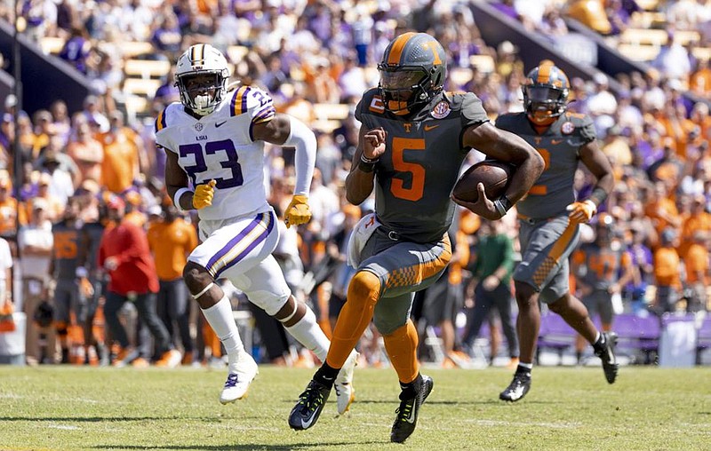 Tennessee Athletics photo by Avery Bane / Tennessee quarterback Hendon Hooker and the Vols shredded LSU 40-13 on Oct. 8 in Baton Rouge, but the Tigers have bounced back with wins over Florida and Ole Miss and are tied with Alabama for first place in the SEC West Division.