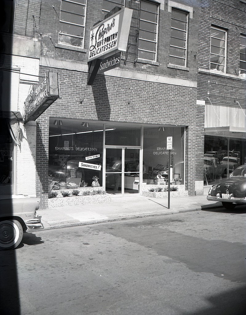 Photo by Chattanooga News-Free Press photographer John Goforth via ChattanoogaHistory.com / This 1960 photograph shows Shapiro's Gift Pantry and Delicatessen just after it relocated to 723 Cherry St. The deli was know for it's New York-style sandwiches and fancy gift baskets.