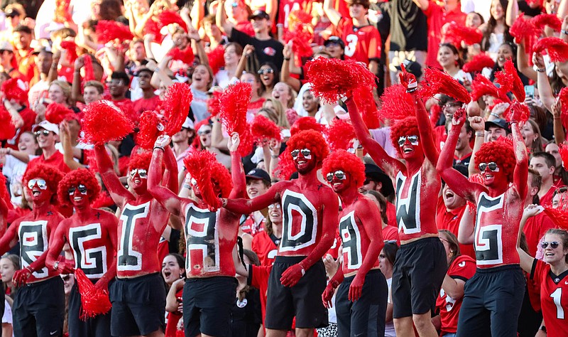 football fans 2022 during a game against Auburn on Dooley Field at Sanford Stadium in Athens, Ga., on Saturday Oct. 8, 2022. (Photo by Kari Hodges)