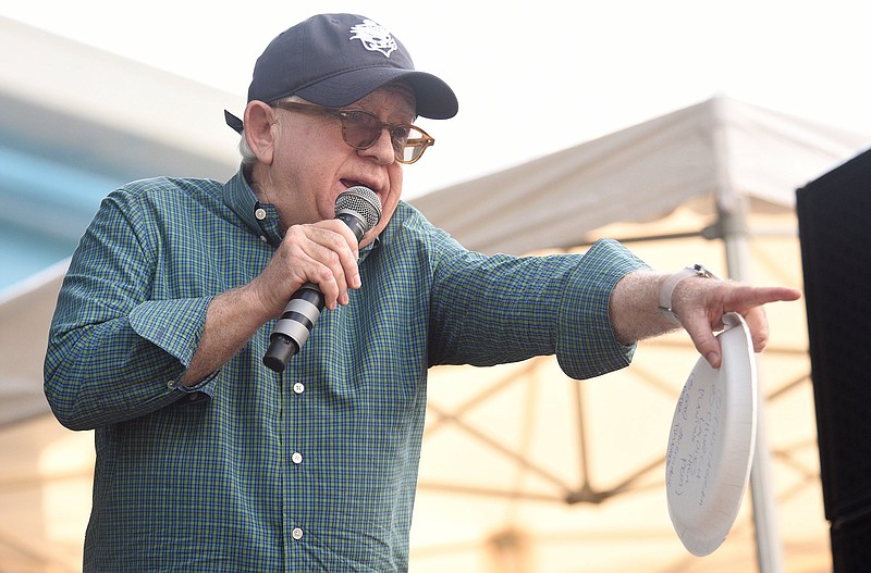 Staff file photo by Matt Hamilton / Family, friends and fans will remember the late Leslie Jordan (1955-1922) in a public memorial service Sunday at Memorial Auditorium. He's pictured here in June serving as grand marshal of the 2022 Riverbend Festival.