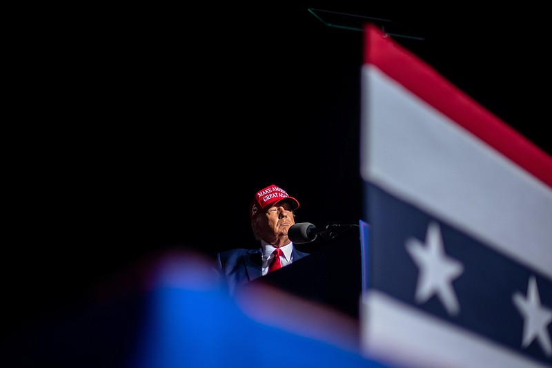 Photo/Hilary Swift/The New York Times / Former President Donald Trump speaks at a rally in Latrobe, Pa., on Nov. 5, 2022.