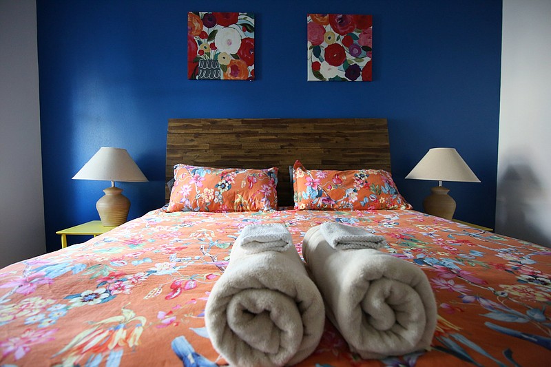 Staff Photo / The bedroom of a short-term vacation rental is seen July 9, 2019, in downtown Chattanooga.