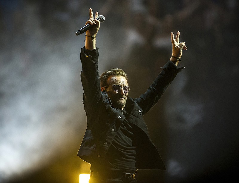 File photo/Shane Bevel/The New York Times / Bono performs with the band U2 at the BOK Center in Tulsa, Okla., on May 2, 2018.