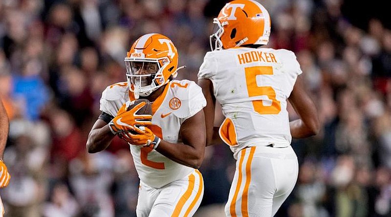 Tennessee Athletics photo / Tennessee junior running back Jabari Small admitted he had a difficult time looking at Hendon Hooker last Saturday night after the sixth-year senior quarterback went down with a season-ending knee injury.