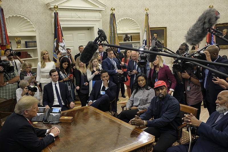 Photo/Gabriella Demczuk/The New York Times / President Donald Trump hosts Kanye West, now known as Ye, at the White House in Washington, Oct. 11, 2018.