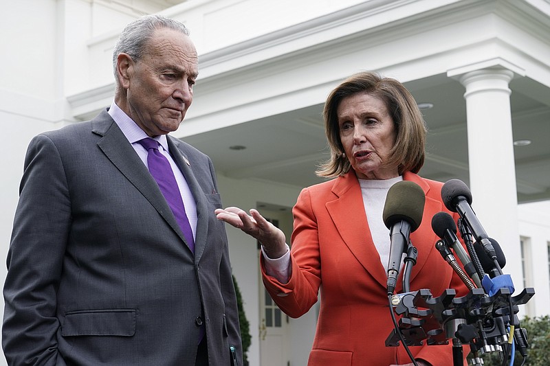 AP Photo/Susan Walsh / Senate Majority Leader Chuck Schumer of N.Y., left, and House Speaker Nancy Pelosi of Calif., left, both Democrats, are planning a massive, end-of-the-year spending spree before Republicans take over the House in January.