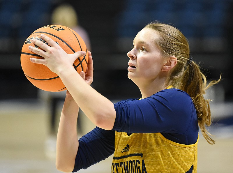 Staff file photo by Matt Hamilton / UTC's Sigrun Olafsdottir, pictured, and Addie Porter played the entire game Saturday as the Mocs lost 61-52 at Alabama.