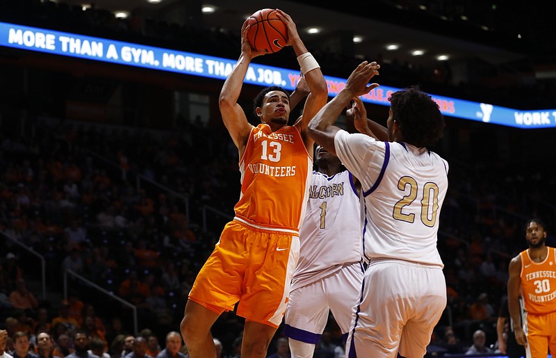 Tennessee Athletics photo / Tennessee senior forward Olivier Nkamhoua scored a game-high 20 points to lead the No. 13 Volunteers to a 94-40 pummeling of Alcorn State on Sunday night.